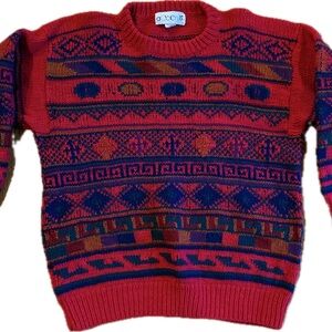 Vintage Peruvian Accento Sheep Wool pullover Sweater. Sz M. Great looking & warm